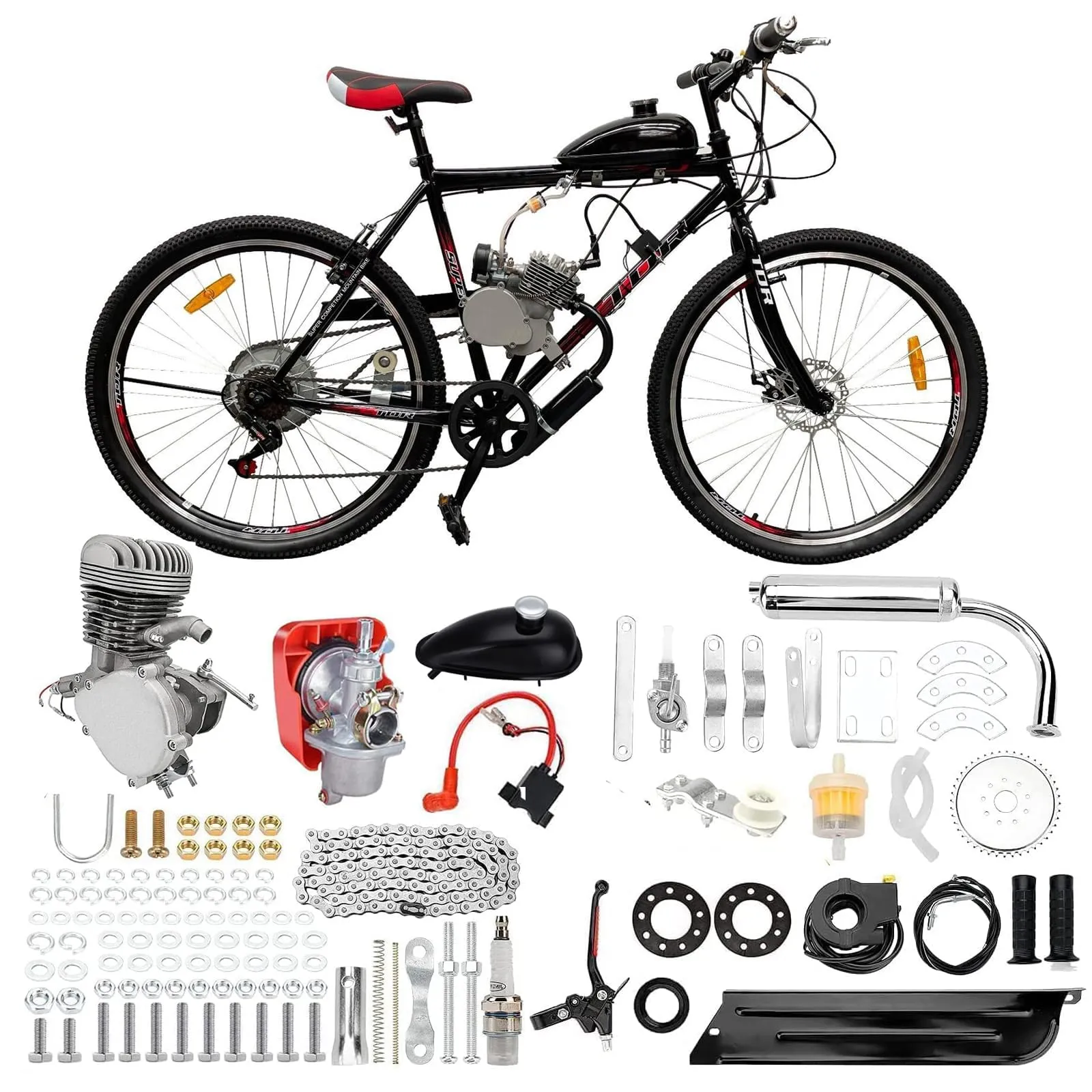 100cc 2-Stroke Bicycle Engine Kit for 26'-28' Bikes with 36 Tooth Sprocket - Powerful Motor