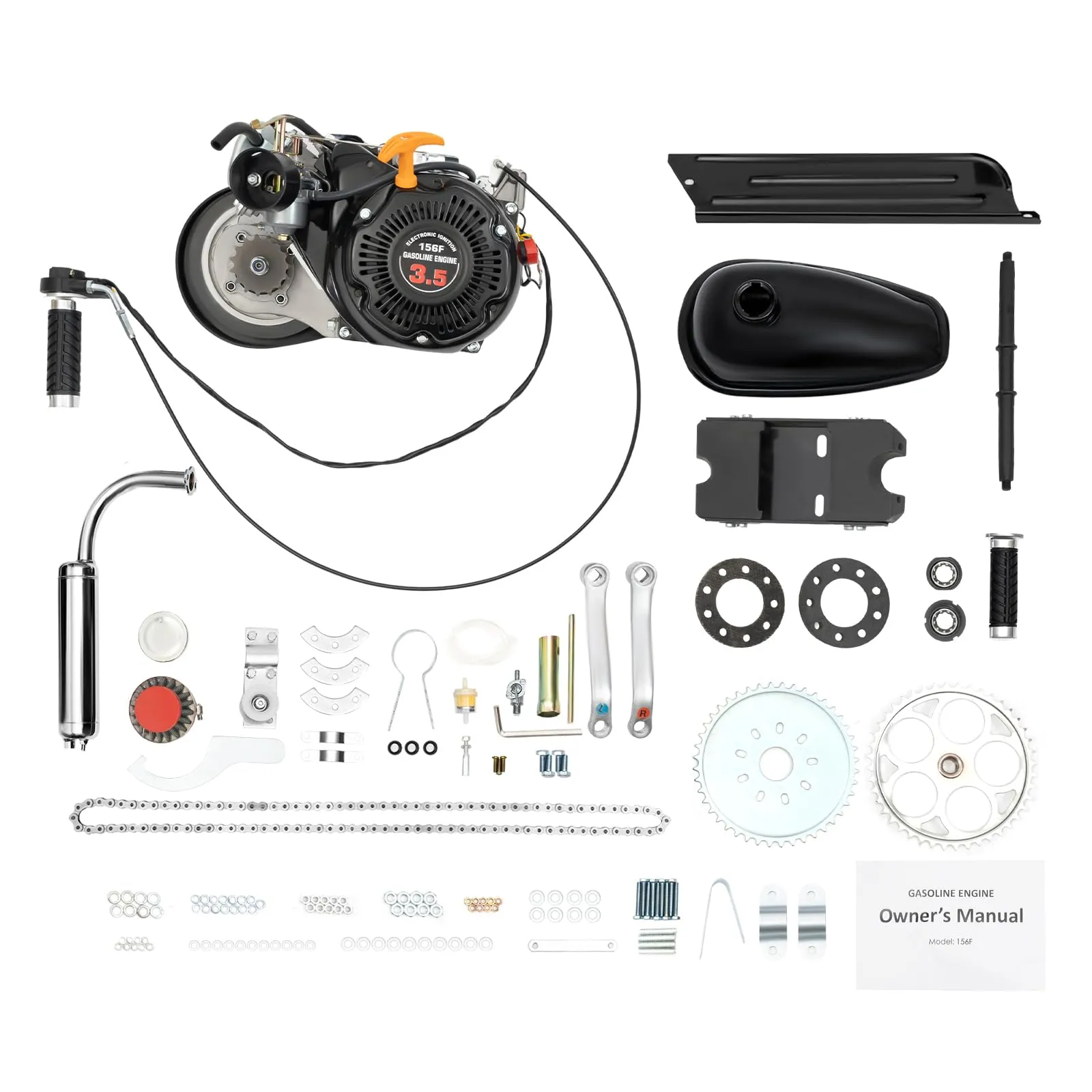 100CC 4 Stroke Bicycle Engine Kit - 3.5HP Motorized Conversion for Bikes - Max Speed 50KM/H