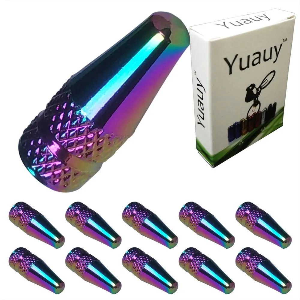 10 Pcs Fantasy Colorful MTB Presta Bike Valve Caps - Anodized Aluminum Alloy Dust Covers