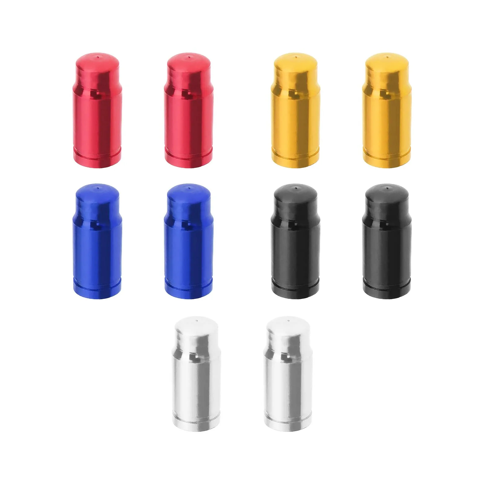 10PCS Aluminium Alloy Presta Valve Caps for Bikes - Waterproof, Dustproof, 5 Colours Available