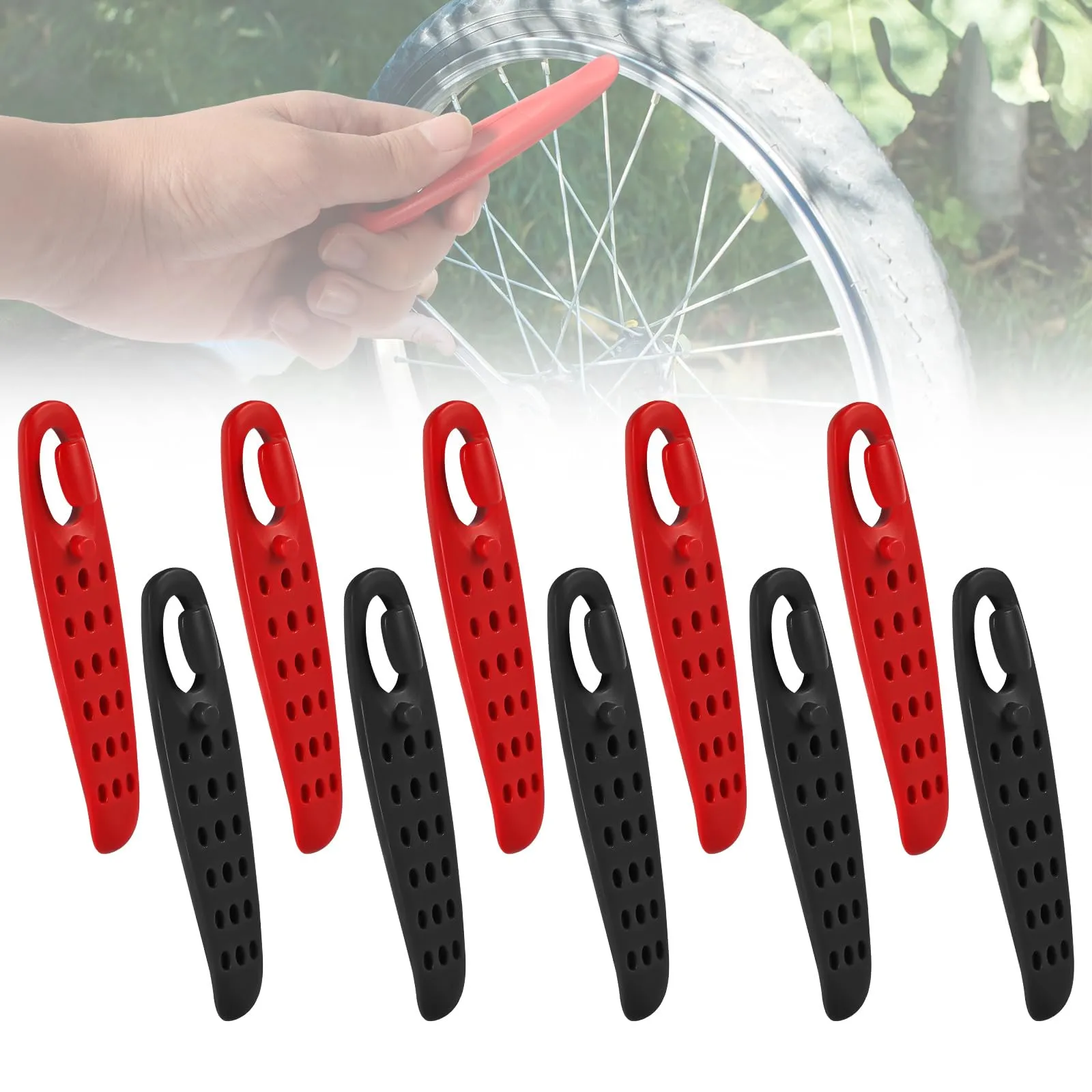 10pcs Bike Tire Levers - Durable Plastic Tool for Easy Tire Removal, Compatible with Road & Mountain Bikes