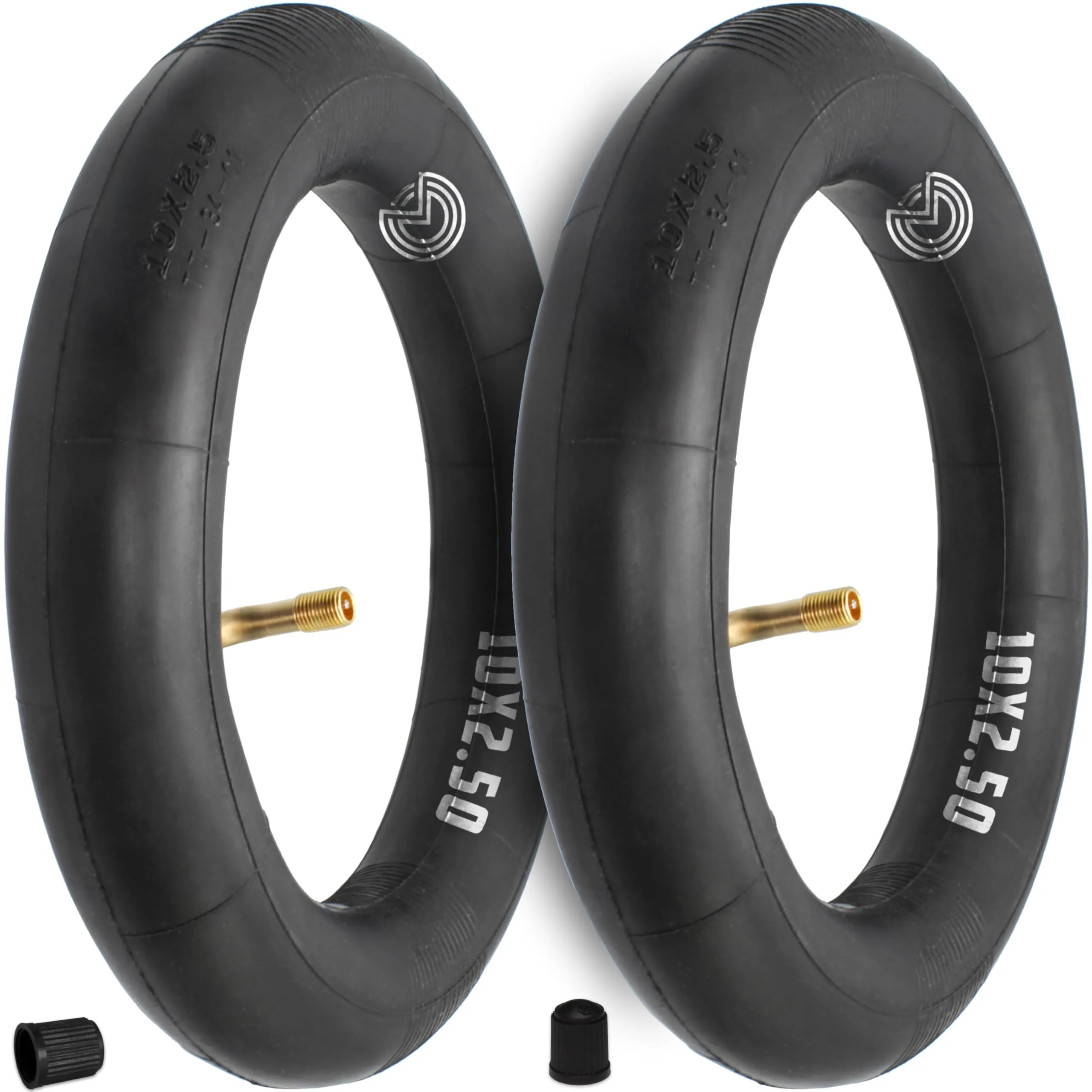 10x2.50 Inner Tubes for Electric Scooter with 90° Bent Valve - Durable, Anti-Slip Rubber Tire