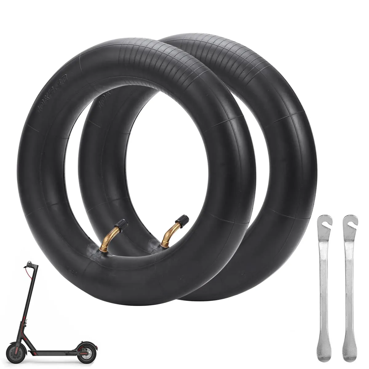 10x2.50 Thicker Inner Tubes for Electric Scooters & Mini Bikes - 2-Pack with Tire Levers Included