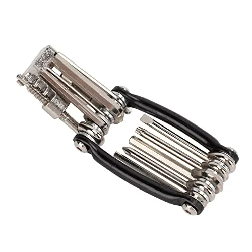 11-in-1 Bike Multi Repair Tool Kit - Black Alloy Steel, Lightweight, Compact, with Chain Cutter