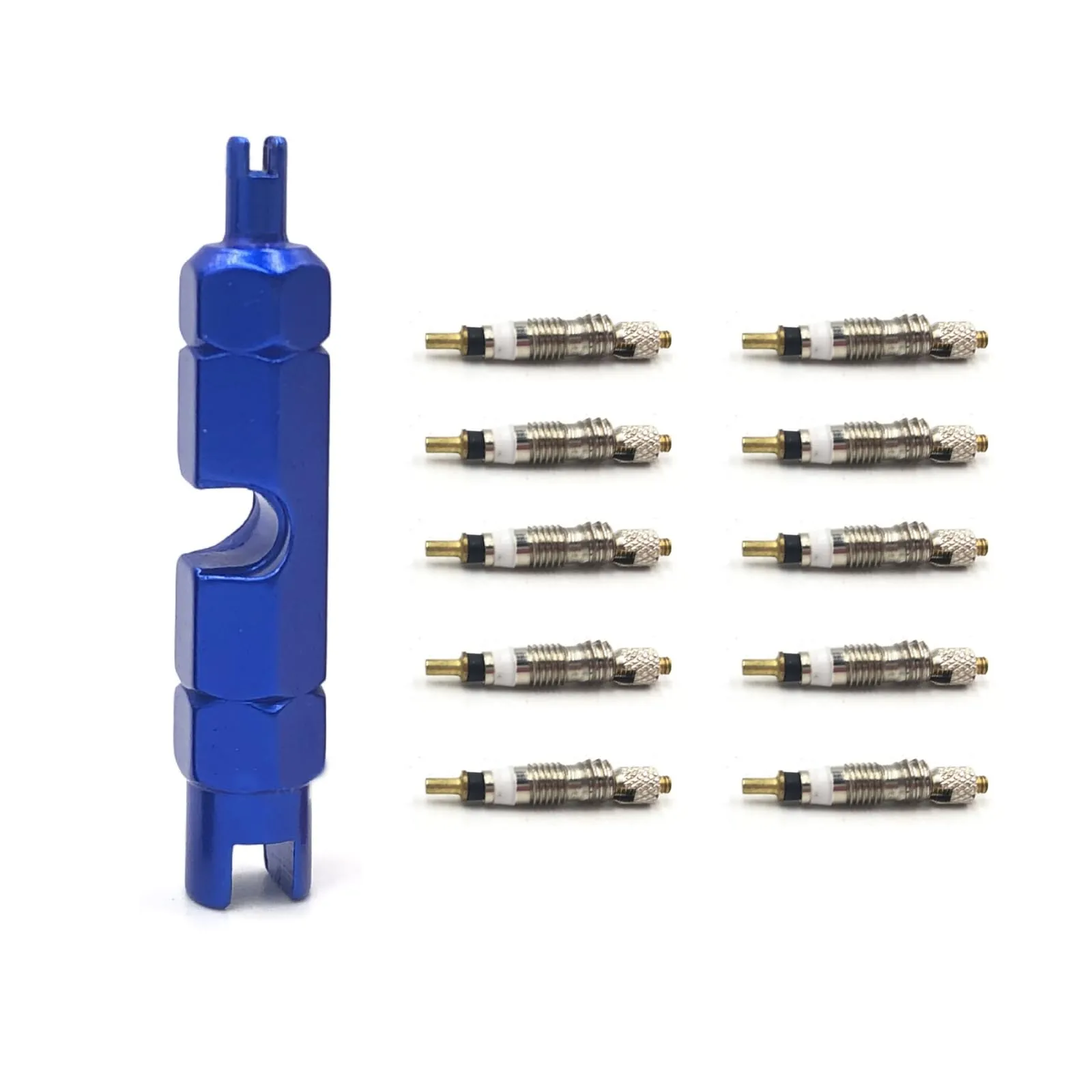 11Pack Bike Valve Core Remover Tool Kit - Tubeless Valve Stem Tool with Replacement Cores