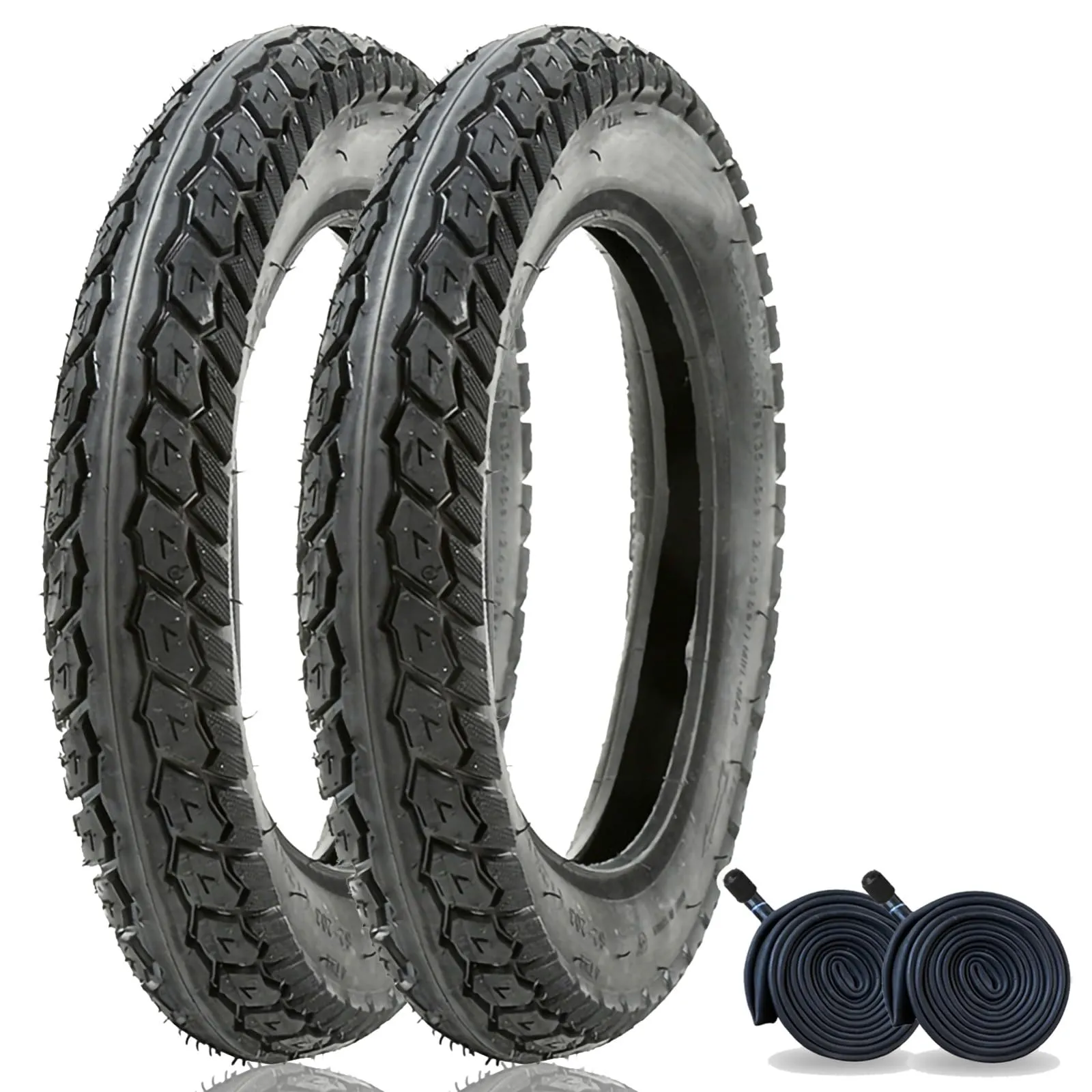 12.5' Bike Tires and Tubes - 2 Pack 12 1/2x2 1/4 (57/62-203) for Mountain and Off-Road Bikes
