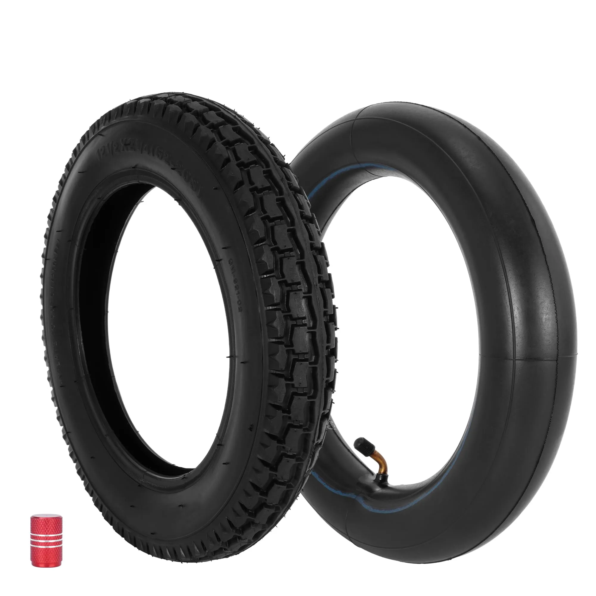 12.5 x 2.25 Tire Inner Tube with Angled Valve Stem for E-Bike, Scooter, Stroller - SOGIME Black