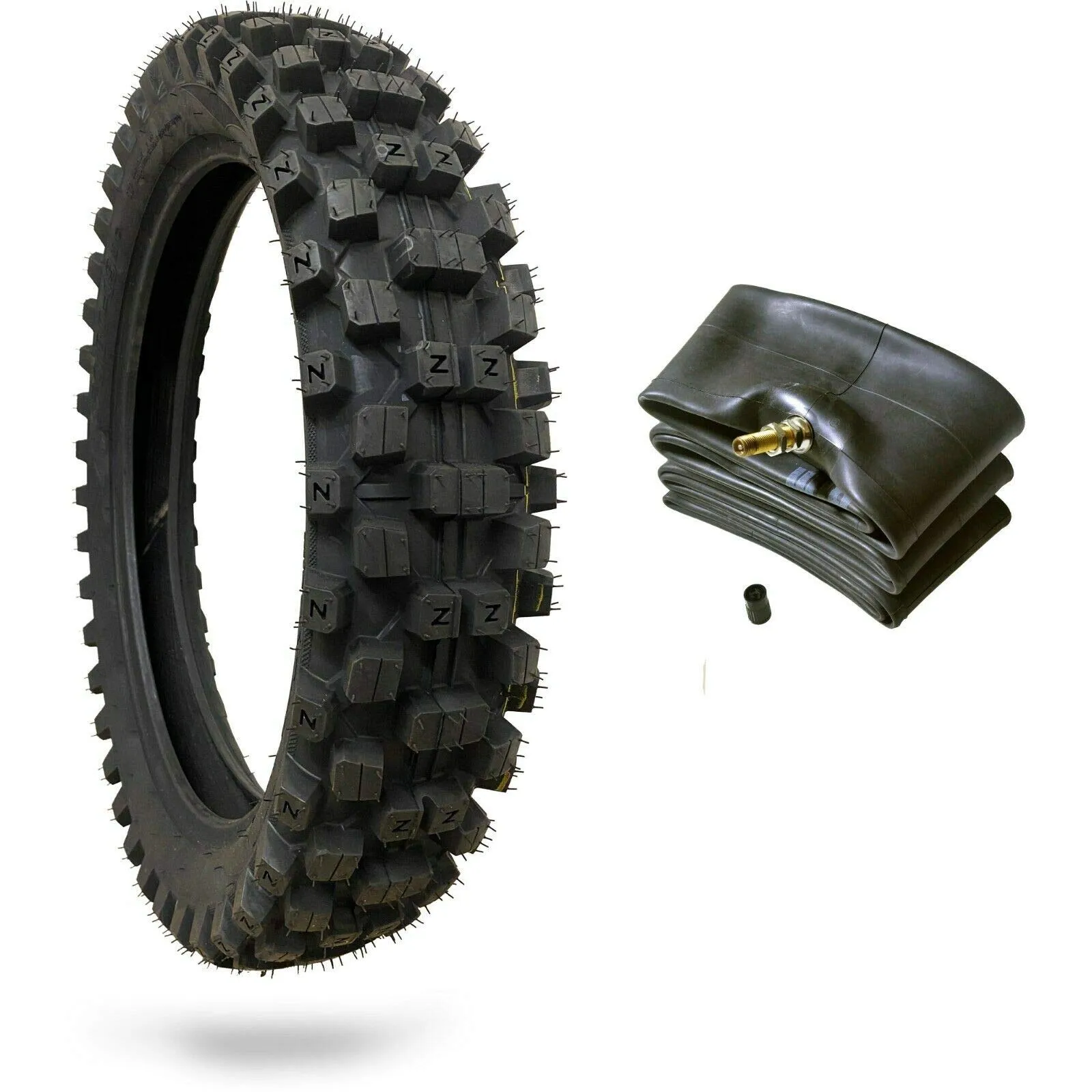 120/80-19 Off Road Dirt Bike Tire & Tube Combo - WIG Racing, Durable Rubber, Excellent Grip