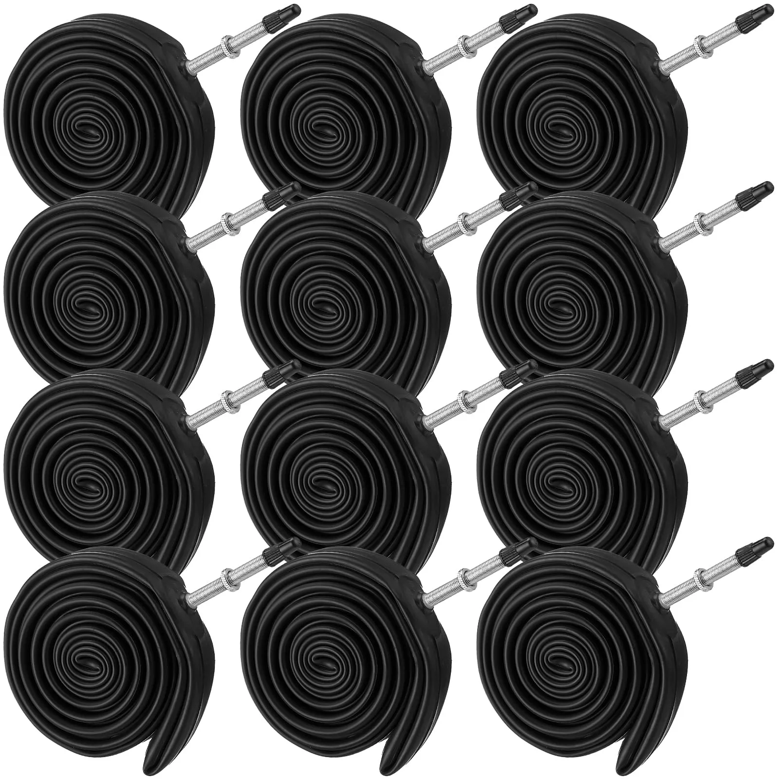 12 Pcs 700 x 20/25 C Butyl Road Bike Inner Tubes with 60 mm Valve for Easy Replacement