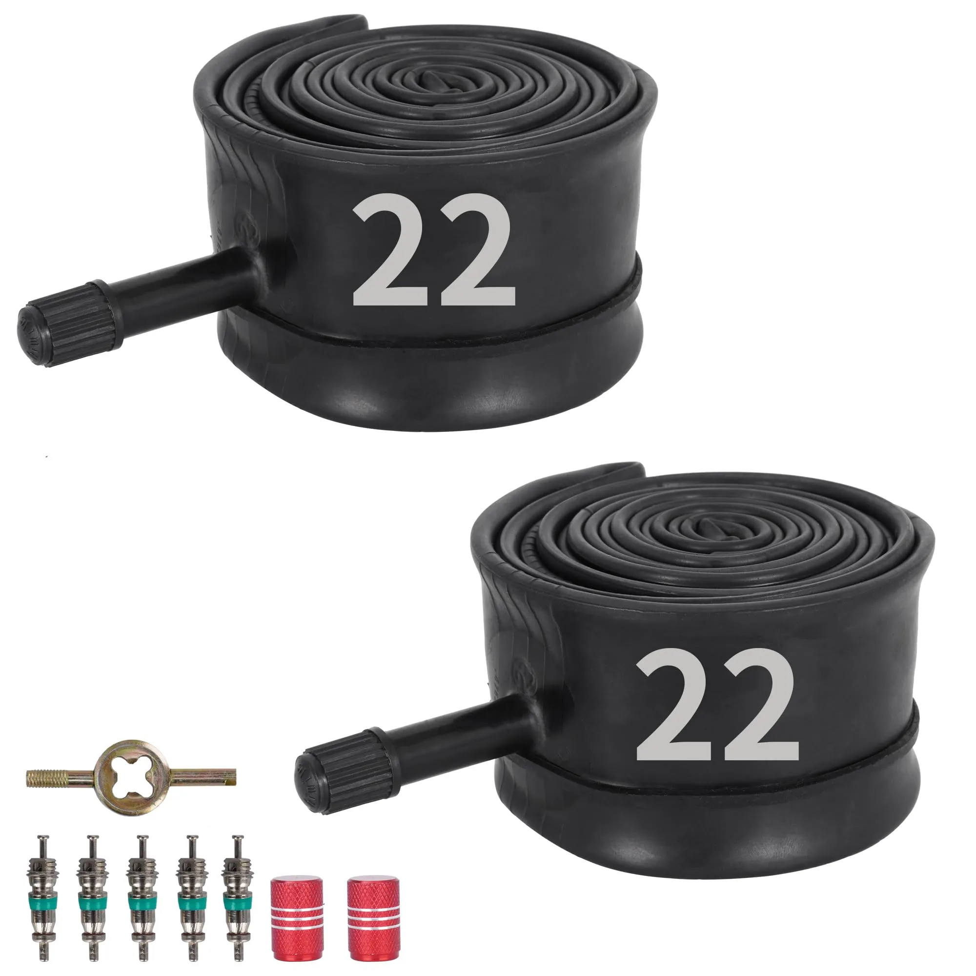 14/16/20/22/24/26x1.75/2.125 Heavy Duty Bike Inner Tubes with 32mm Schrader Valve - 2 Packs