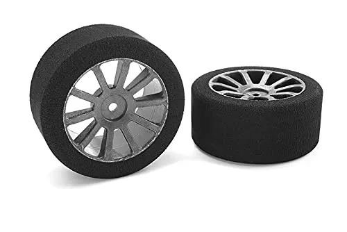 14705-35 Attack Foam Tires for 1/10 GP Touring, 35 Shore, 30mm Rear, Mounted on Carbon Rims
