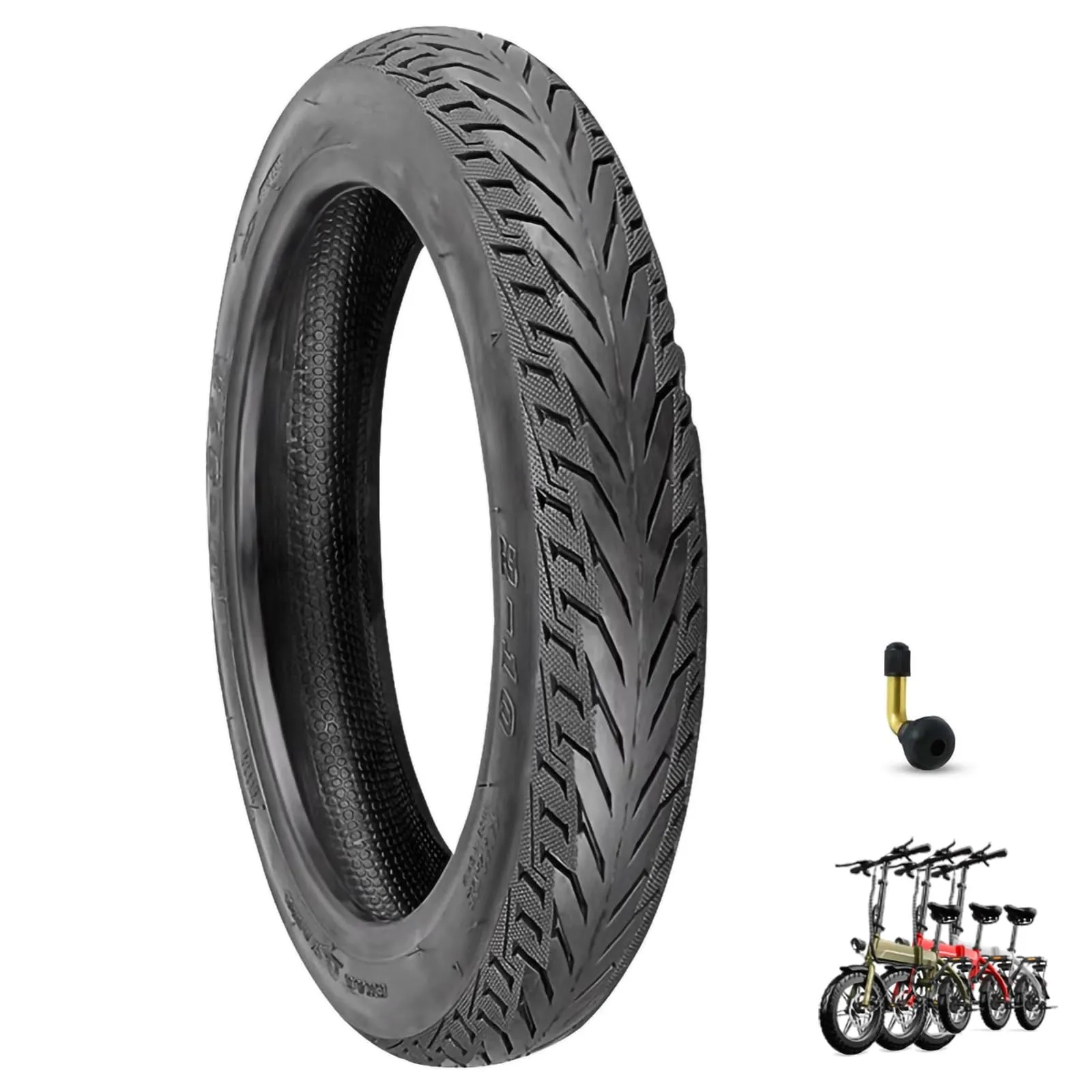 14' Tubeless Electric Bike Tires 14 x 2.125, Puncture Resistant, Durable Rubber, for E-Bikes