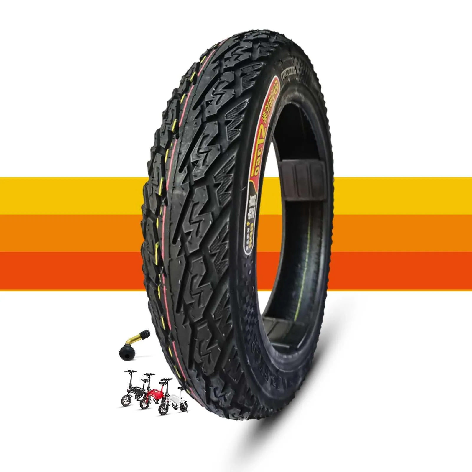 14x2.125 Tubeless Tire for Ebike - Sprint Tread Pattern, Durable Nylon, Black Replacement Tire