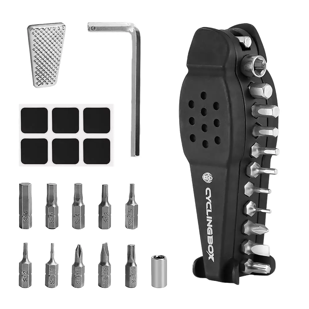 15-in-1 Bike Repair Set with High Carbon Steel Tools, Portable Multi-Function Bicycle Maintenance Kit