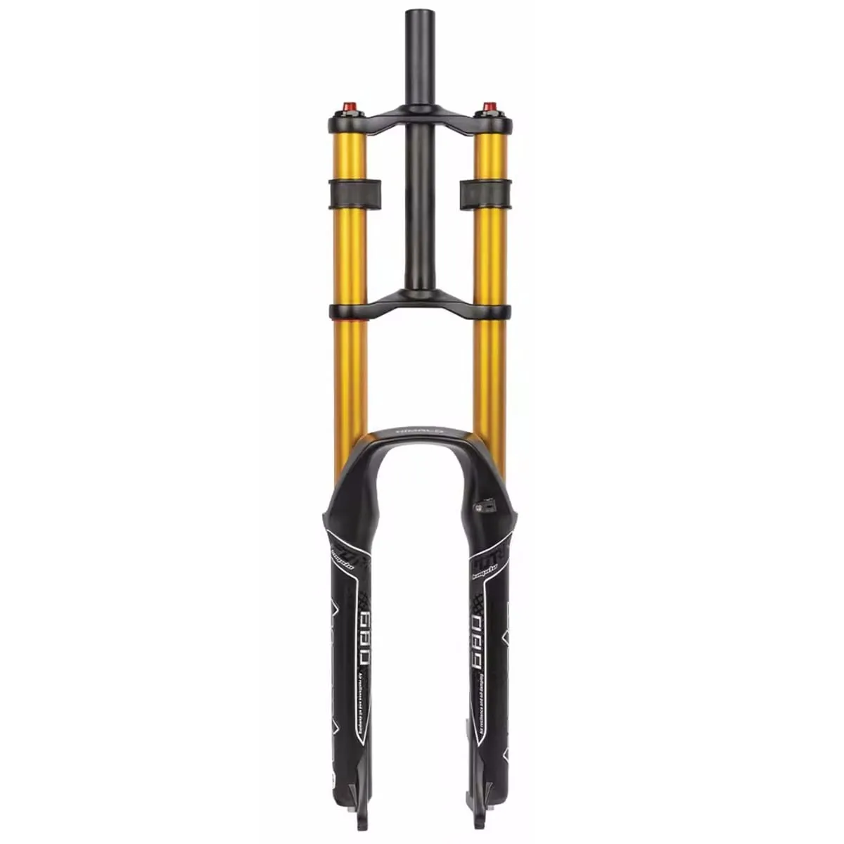 150mm Travel Mountain Bike Suspension Fork - 26/27.5/29 Inch - Black & Gold - Double Shoulder Design