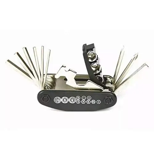 15 in 1 Bicycle Wrench Black Multi Repair Tool Set for Mountain Bikes and Cycling Accessories
