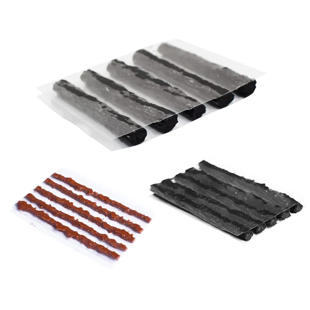 15 pcs Bike Tubeless Tire Repair Kit - Strips Plugs in 1.5 mm, 3.5 mm, 6 mm for Road & Mountain Bikes