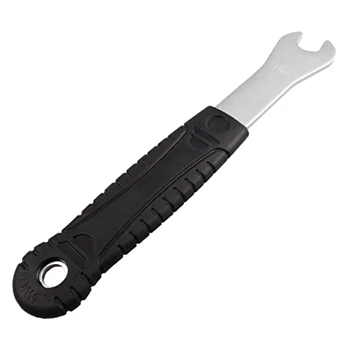 15MM Pedal Wrench Tool - Long Handle, Ergonomic Soft Grip, Heat Treated Steel for Bikes