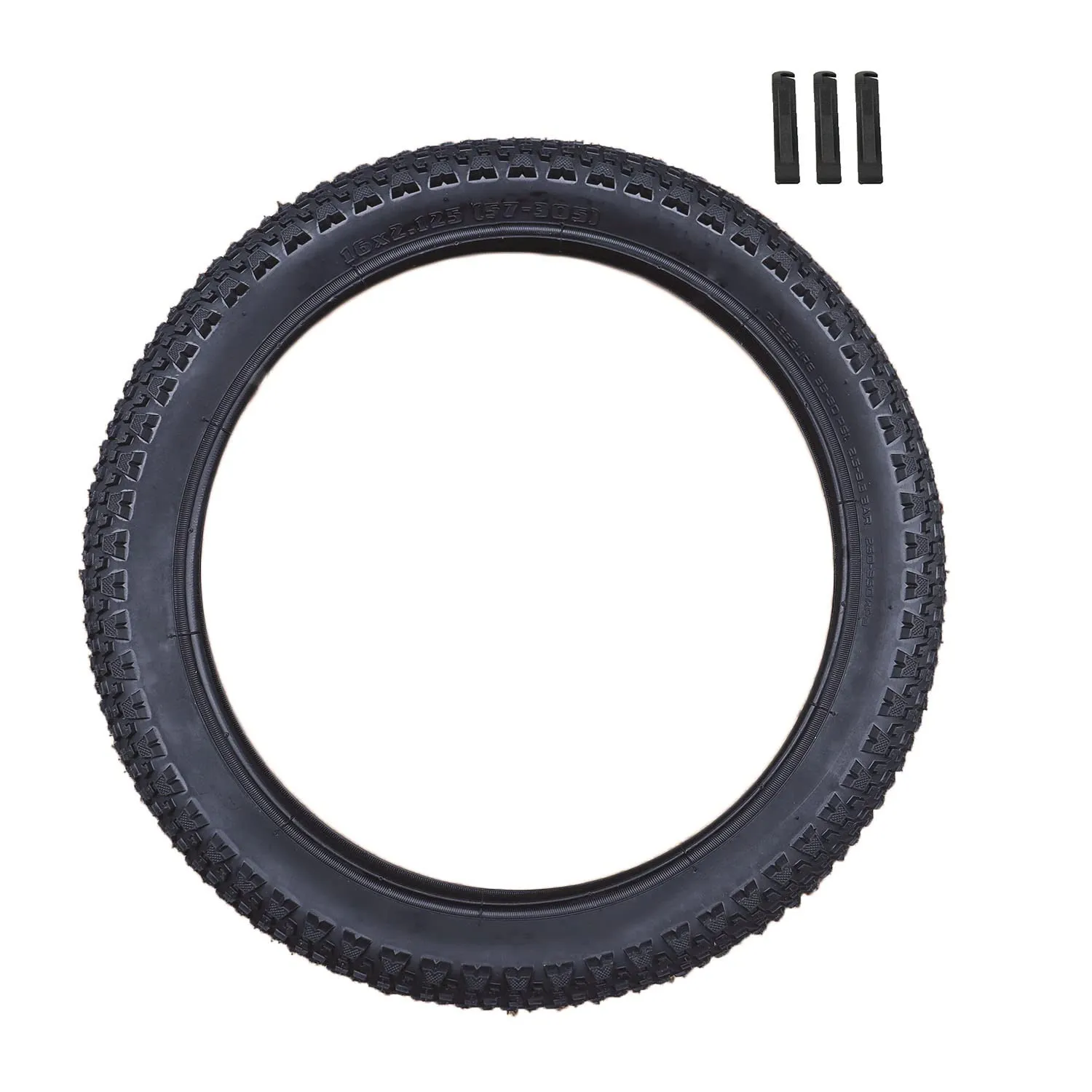 16 Inch BMX Bike Tire 16x2.125, Durable Rubber Replacement Tyre for BMX and Folding Bikes