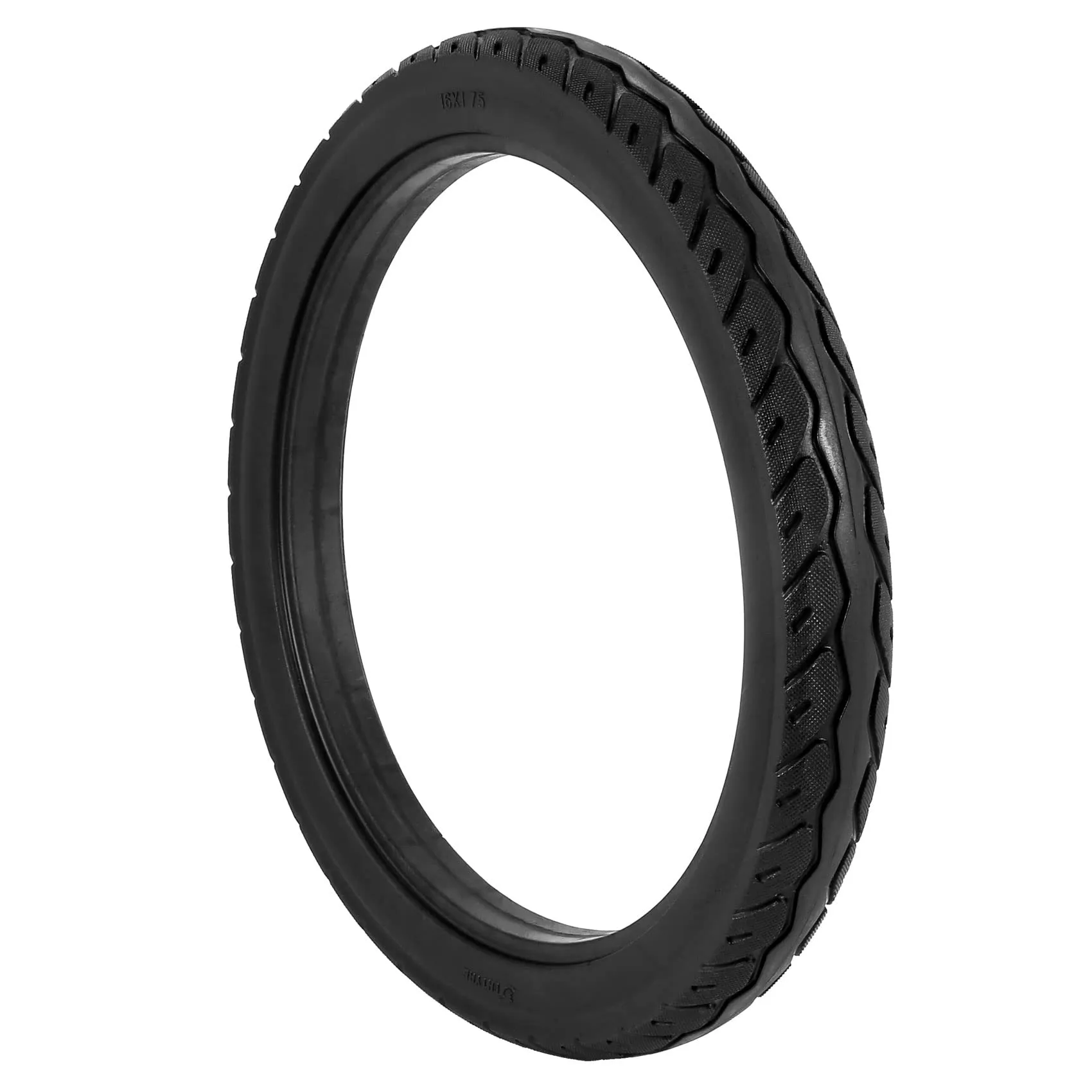 16 Inch Solid Bicycle Tires 16 x 1.75 Black Rubber Non-Inflatable for Safe Cycling and Comfort