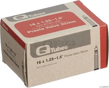 16' x 1.5'-1.75' Presta Valve Tube 88g - Q-Tubes for 16' BMX Bikes - Removable Core