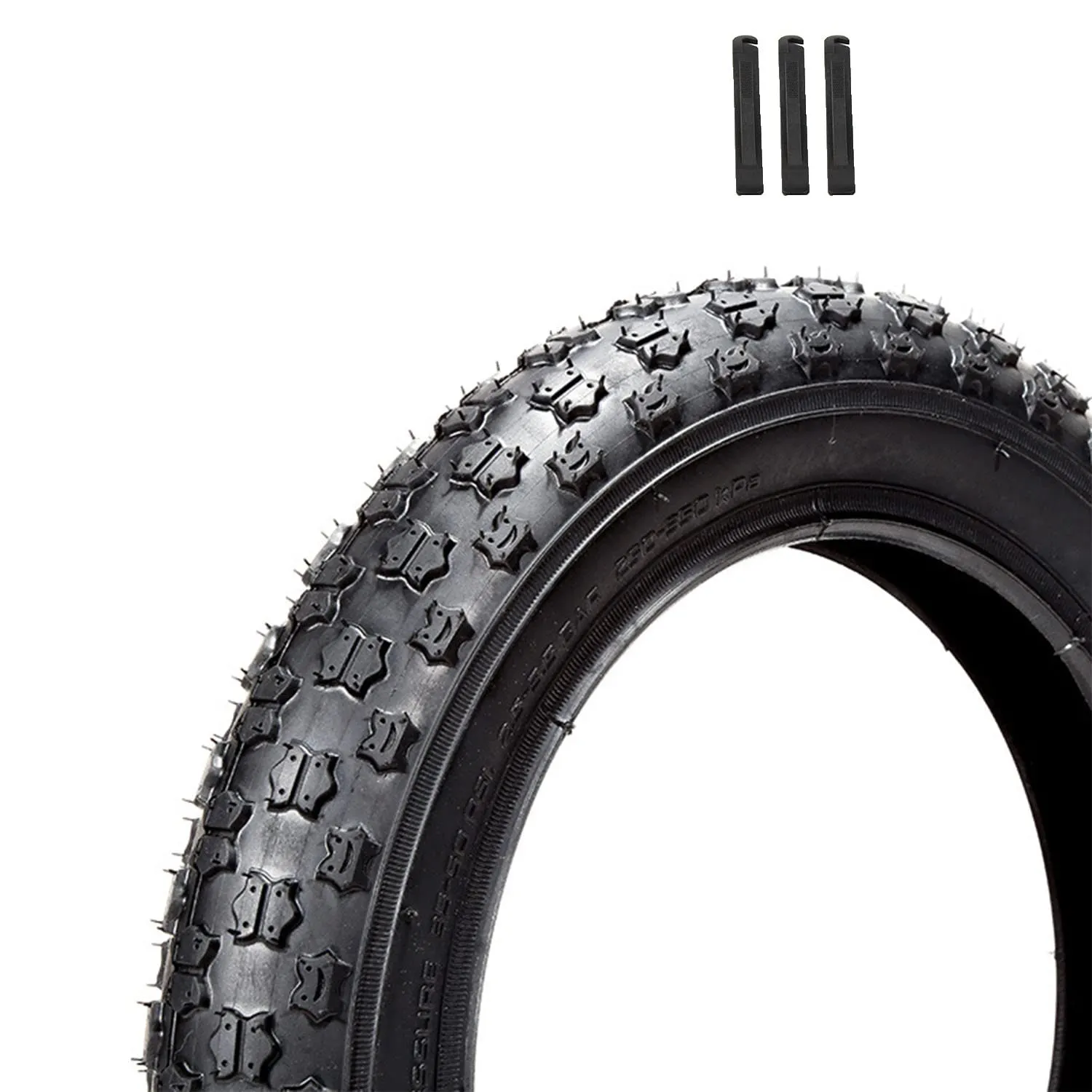 16x2.125 Bike Tire - Durable Rubber BMX & Road Bike Replacement Tyres with 3 Tire Levers