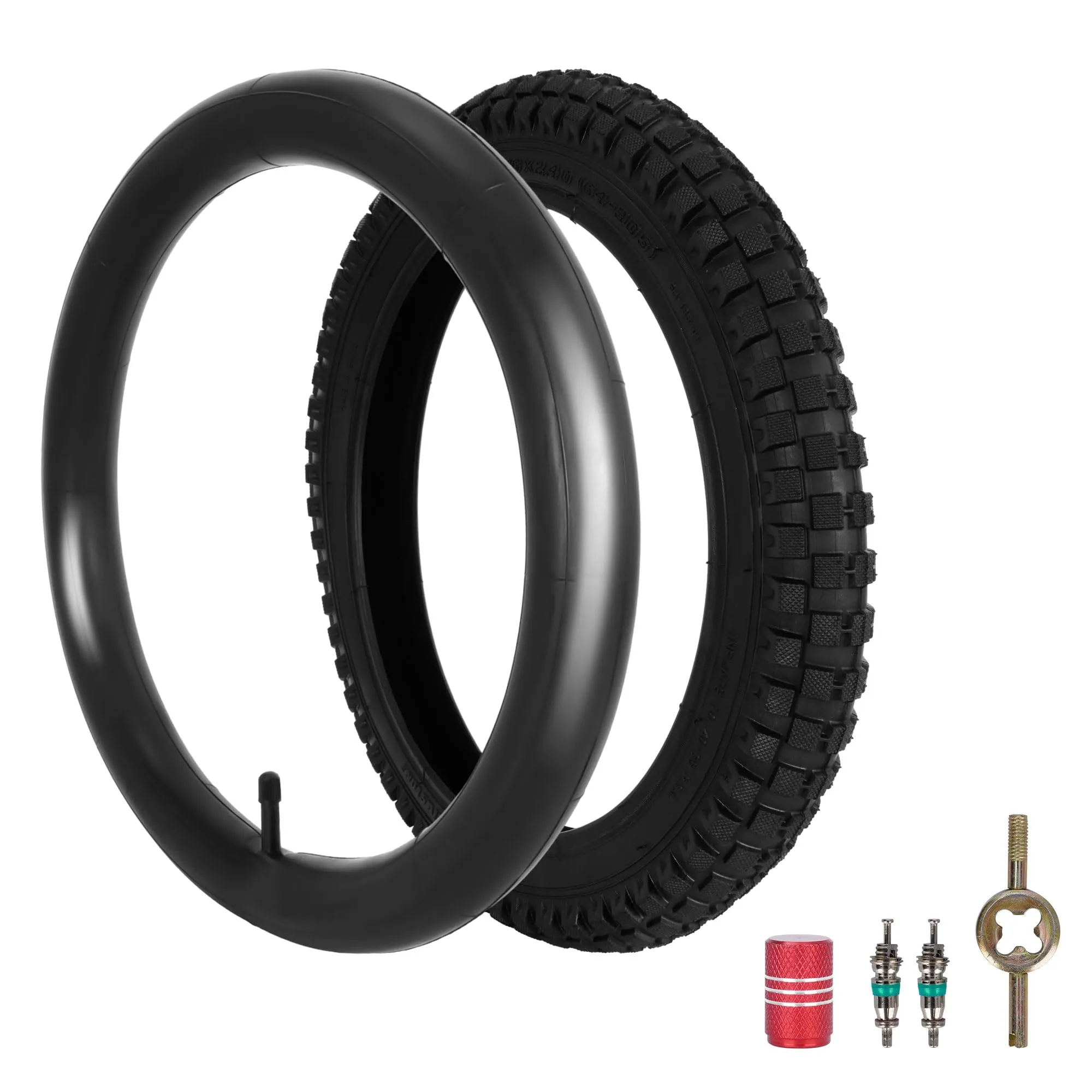 16x2.4 Tire and Inner Tube Set for Kids Bikes, Compatible with MX500 MX650, Durable Design