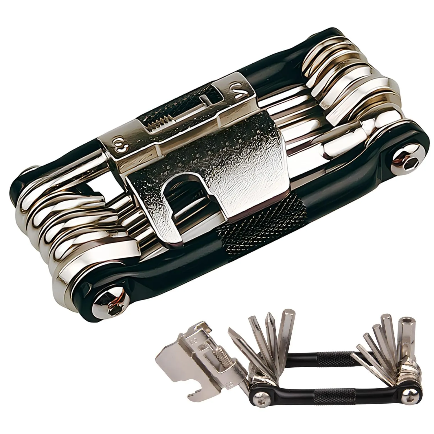 17-in-1 Bike Multi Tool Kit with Chain Breaker - Ergonomic, Lightweight, Durable, Black