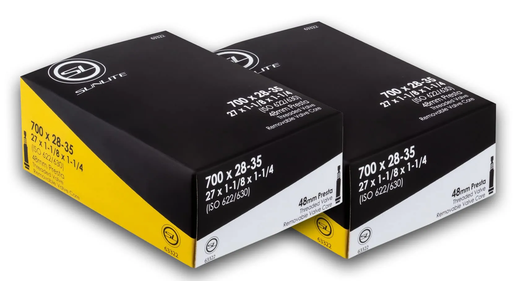 1 or 2 Pack Bike Tube Presta Valve 700c x 28-35, 48mm Presta Valve, Suitable for Various Bicycles