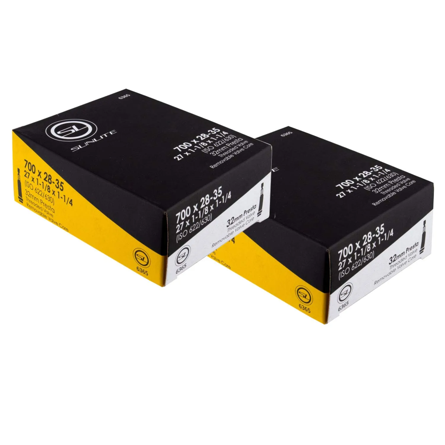 1 Pack or 2 Pack Bike Tube Presta Valve 700c x 28-35, 32mm Presta, Sunlite Brand, Inner Tube