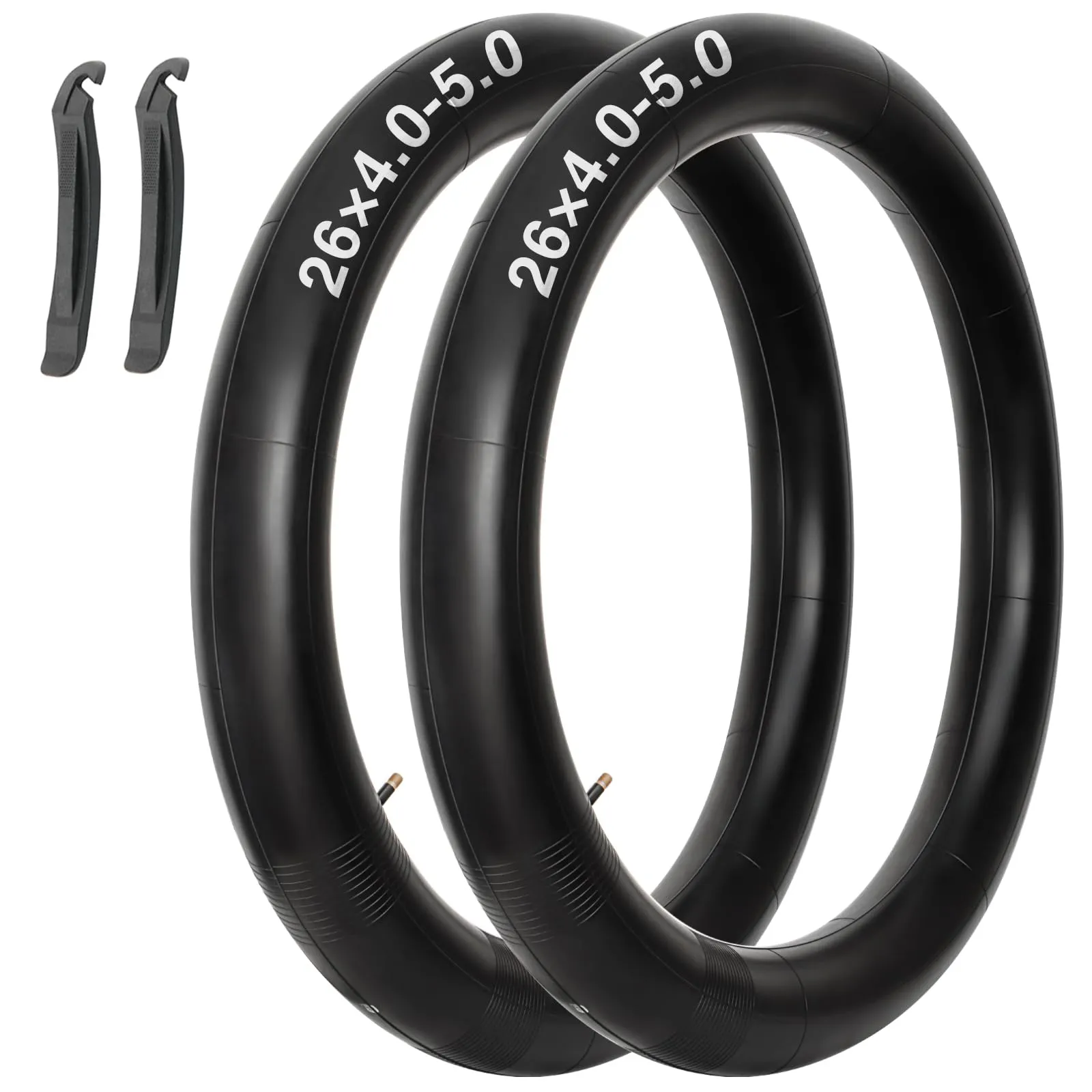 2-Pack 20/26' Fat Tire Bike Tubes with AV 32mm Schrader Valve for E-Bike/Mountain Bike