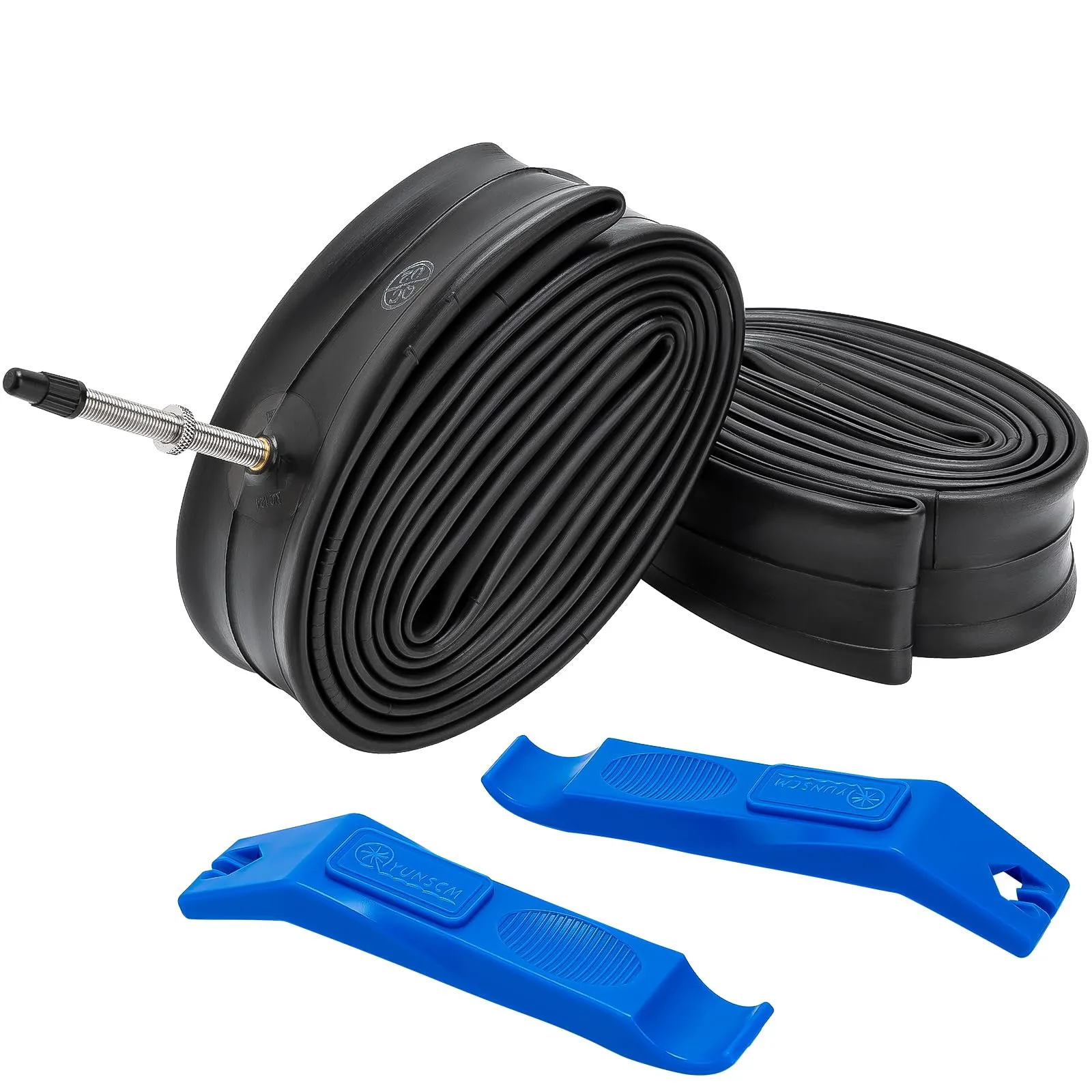 2-Pack 700C Heavy Duty Bike Tubes 700X35C/38C/40C/43C FV60mm Presta Valve for Road Bikes