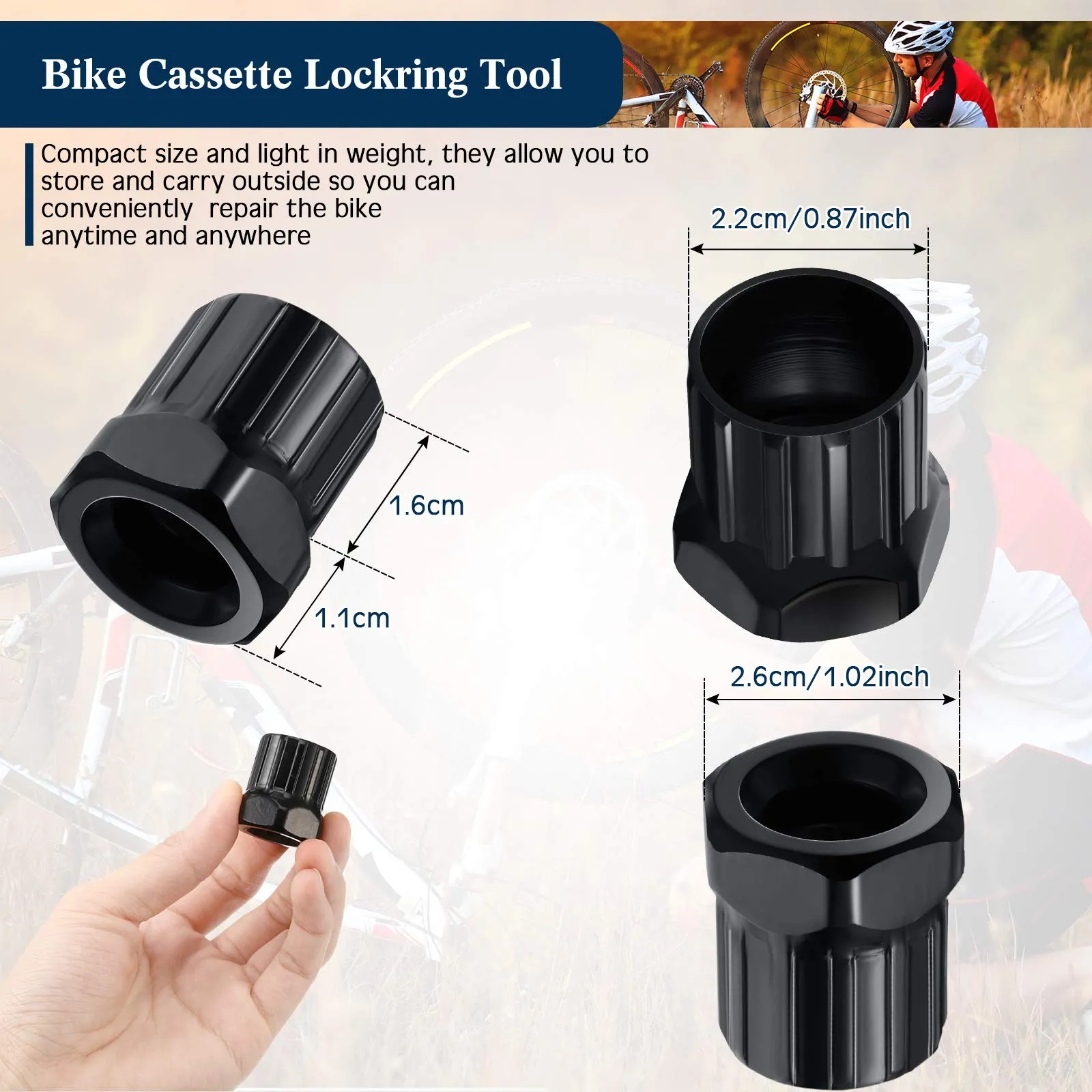 Durable Cassette Lockring Tool for Mountain Bikes (Black)