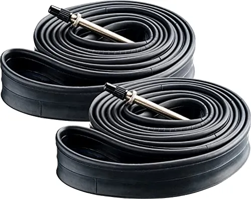 2-Pack Black 700c x 28-35 Presta Valve Bicycle Inner Tubes with Free Replacement Warranty