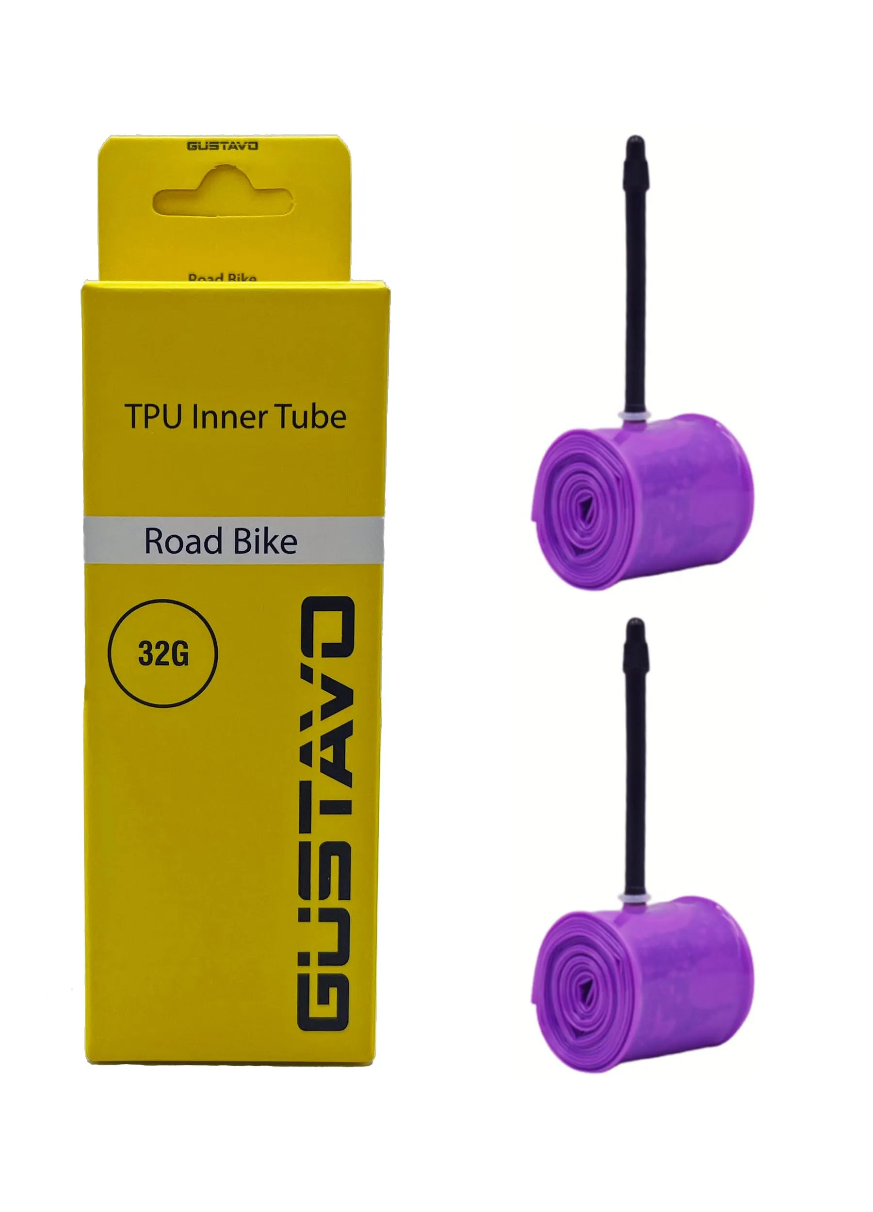 2-Pack Ultralight TPU Inner Tube 700C x 23-32C Road Bicycles 45/65/85mm Presta Valve Replacement