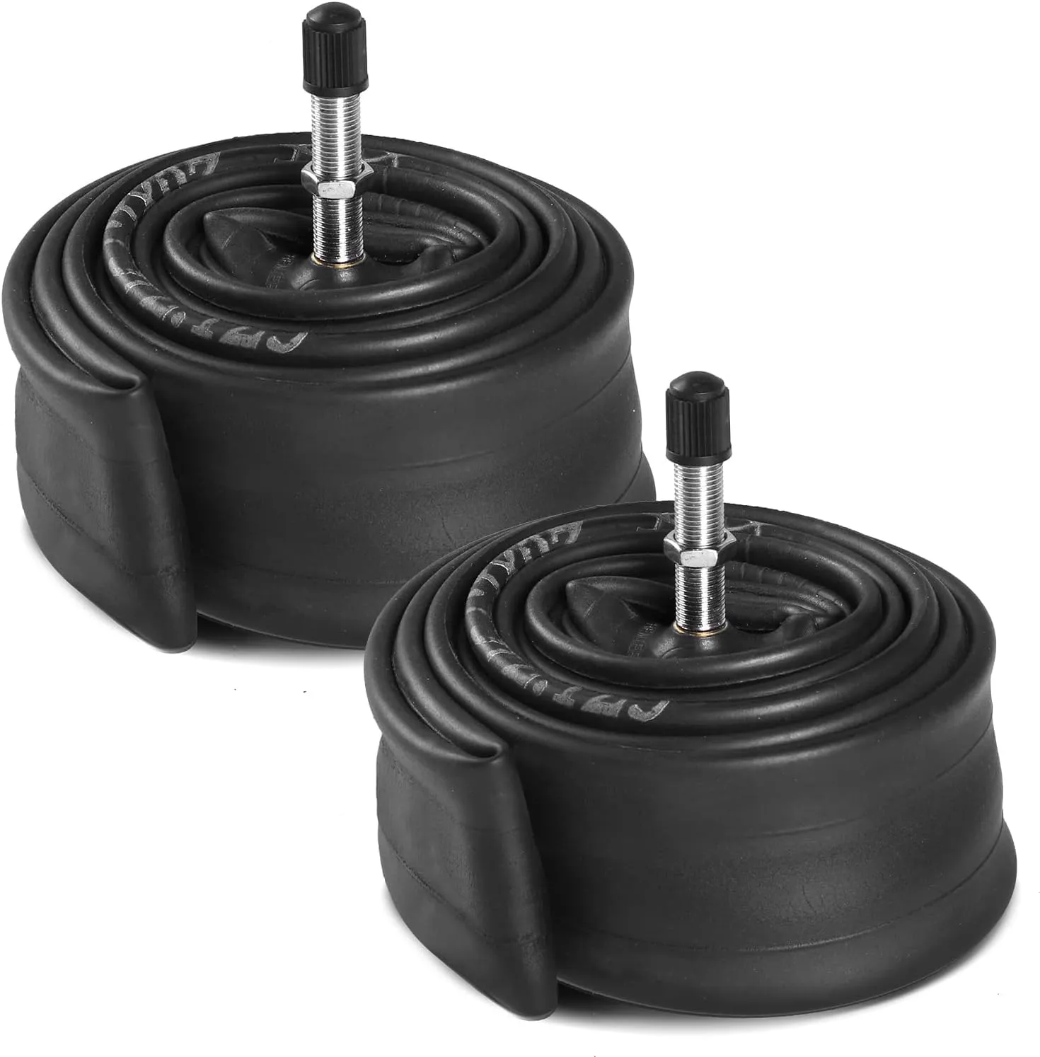2-Pcs 20' Bike Tubes 20x1.75/1.95/2.125 TR4A-34L Valve - Durable Butyl Rubber, Easy Installation