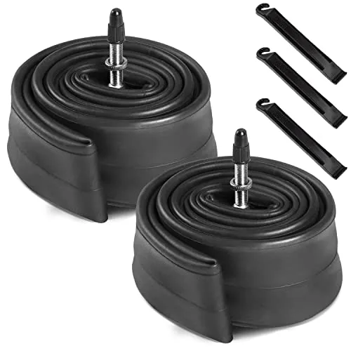 2-PCS 24' Heavy Duty Bike Tire Tubes 24x1.75/2.25 FV33MM Presta Valve for 24' Bicycle Tires