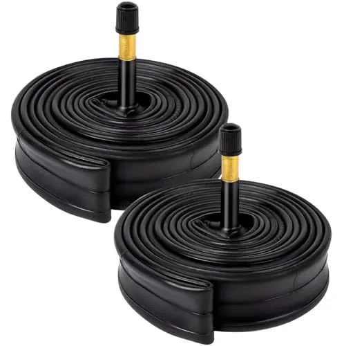 2-Pcs Heavy Duty Bike Tubes 700x25C to 700x34C with AV48mm Schrader Valve for Enhanced Ride Comfort
