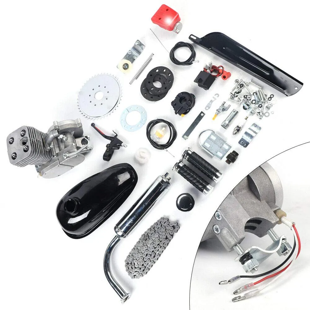 2-Stroke 100CC Bicycle Motorized Engine Kit for 26' & 28' Bikes with High Performance Carburetor