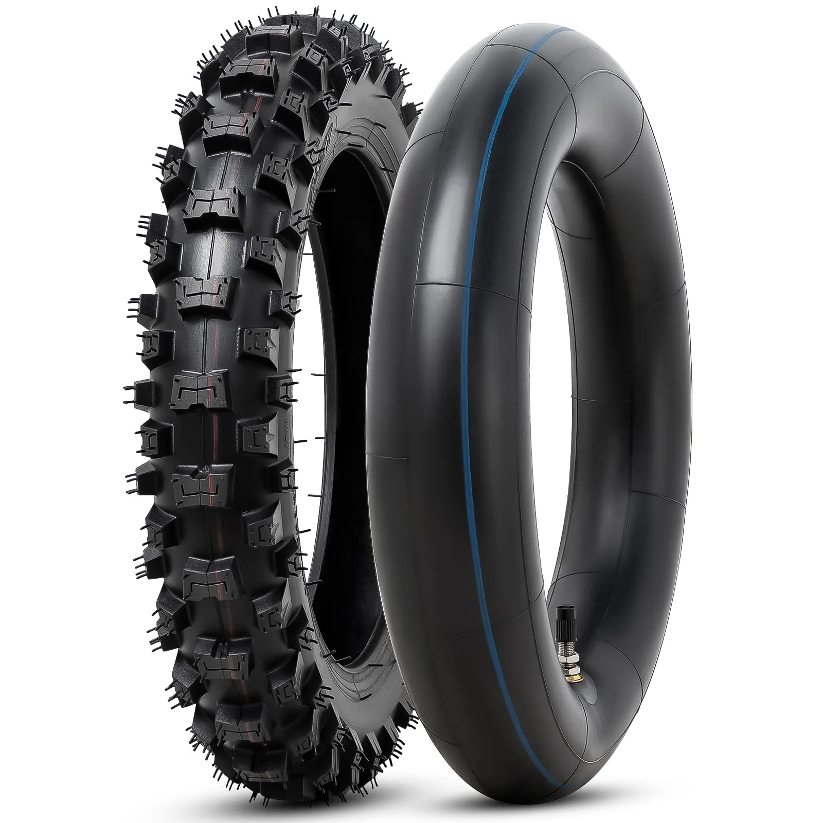 2.50-10 33J Off Road Mini Dirt Bike Tire & Inner Tube Set for 10' Rims, Durable & High Grip