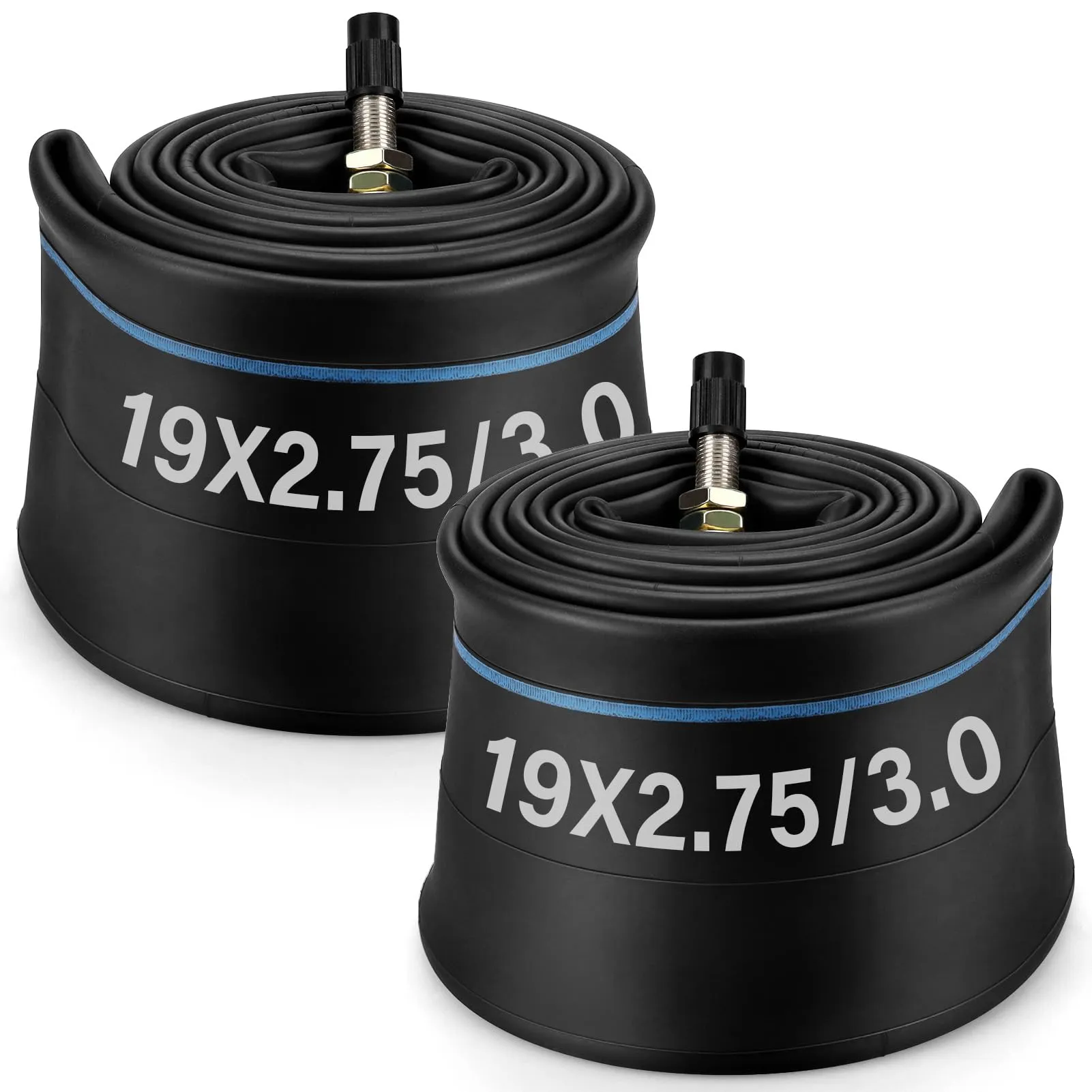 2.75/3.00-19' Heavy Duty Inner Tube 2-Pack for Motocross Dirt Bikes with TR4 Valve Stem