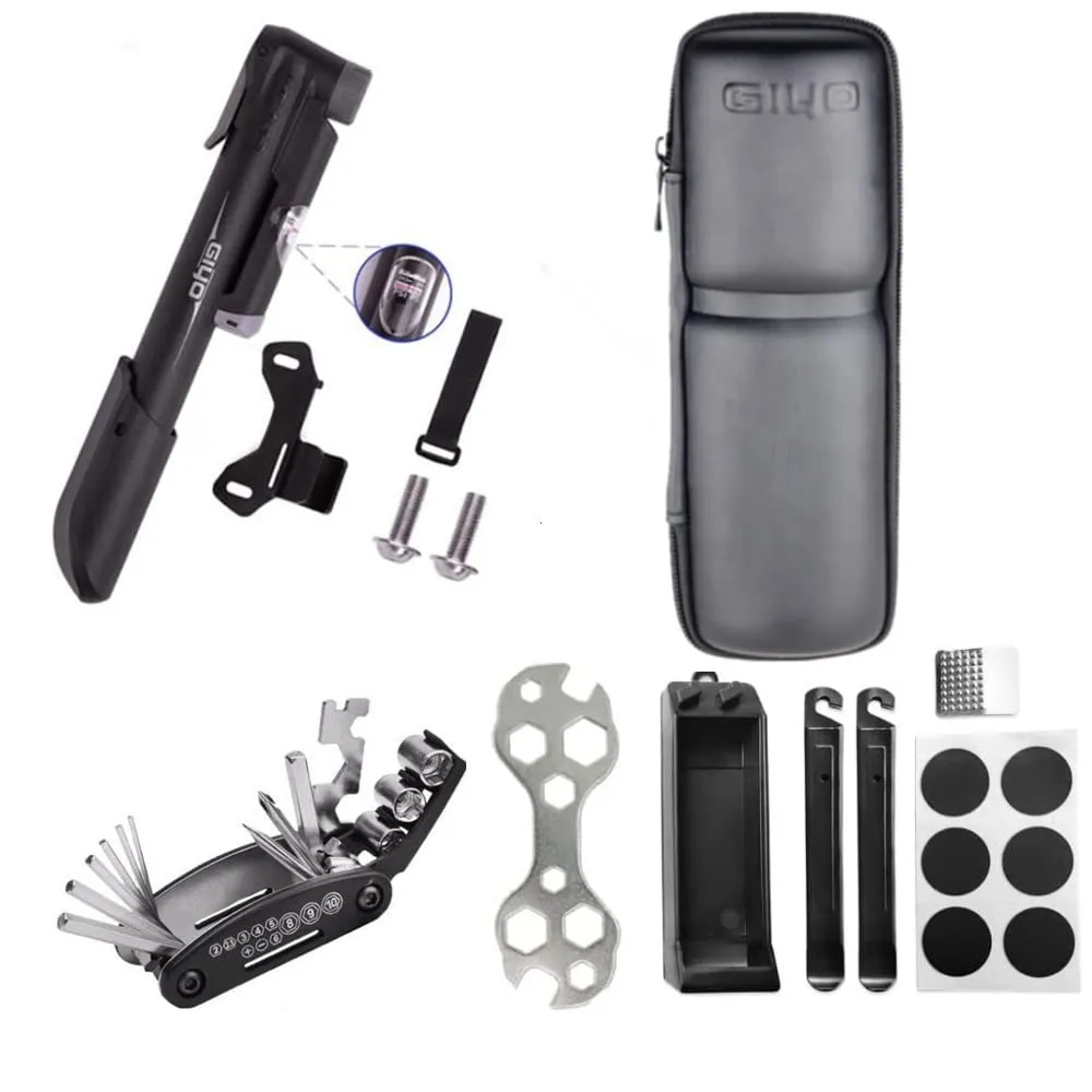2022 Portable Bike Repair Kit with 120Psi Mini Pump, 16-in-1 Tools & Tire Repair Essentials