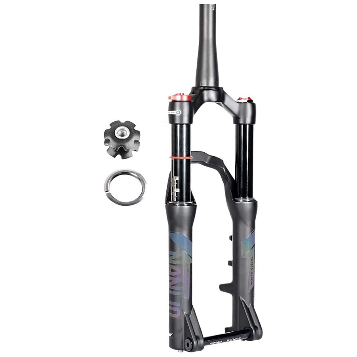 20/24 Inch Mountain Bike Air Suspension Forks - Ultralight Tapered 140mm Travel, Disc Brake, Manual Lockout