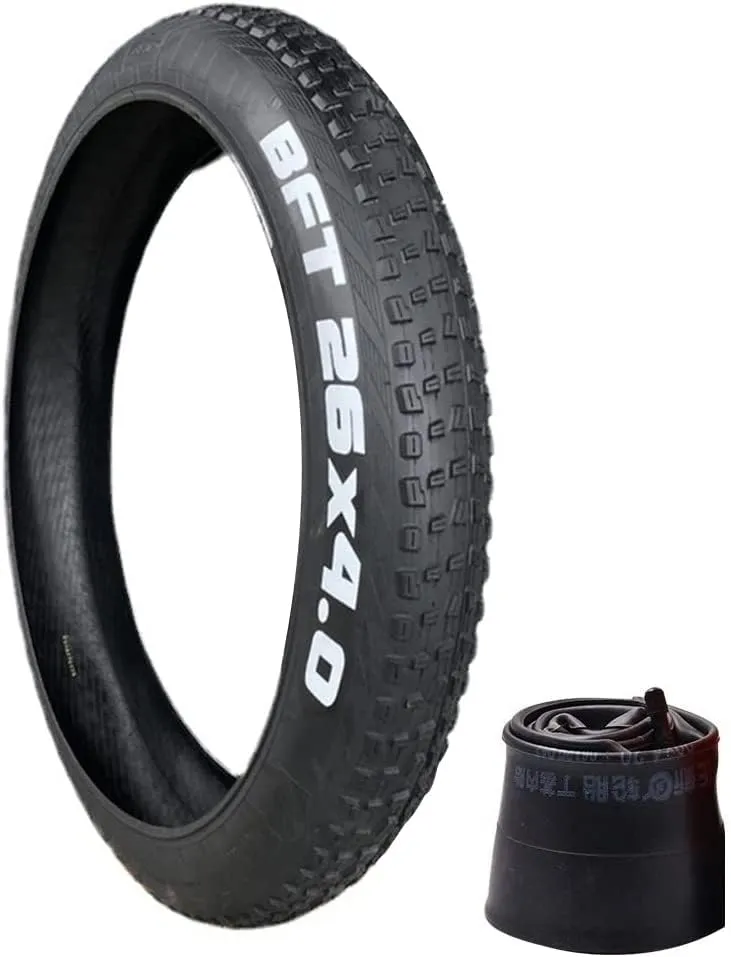 20/26' Fat Bike Tires for Beach and Snow, Anti-Slip, Heavy Duty Rubber, 30PSI, Black, 4.0' Width