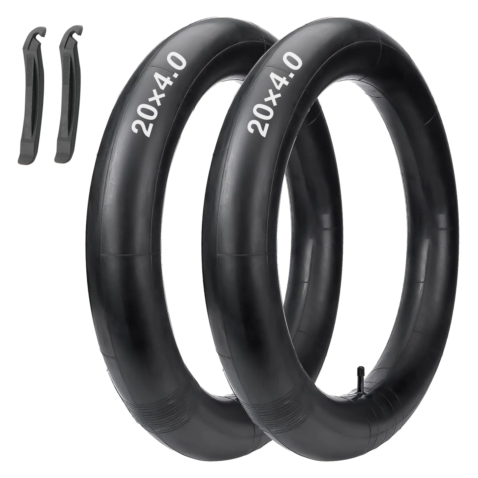 20/26x4 Fat Tire Bike Tubes - 20'/26' Butyl Rubber Inner Tubes with Schrader Valve & Tire Levers