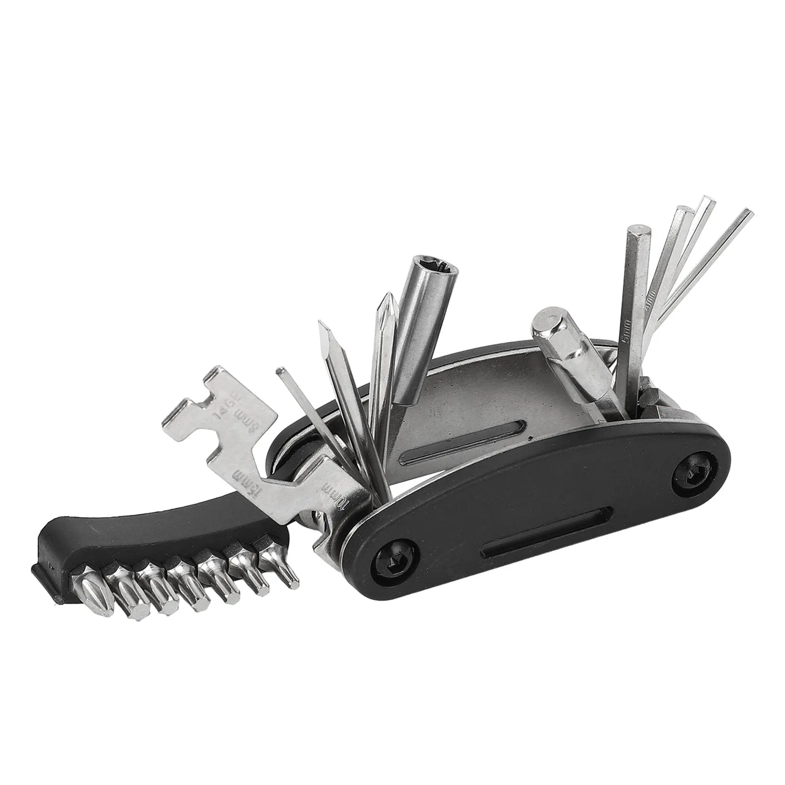 20 in 1 Bike Multitool - Multifunctional Tool Set for Mountain Biking, Emergency Repairs (Black)