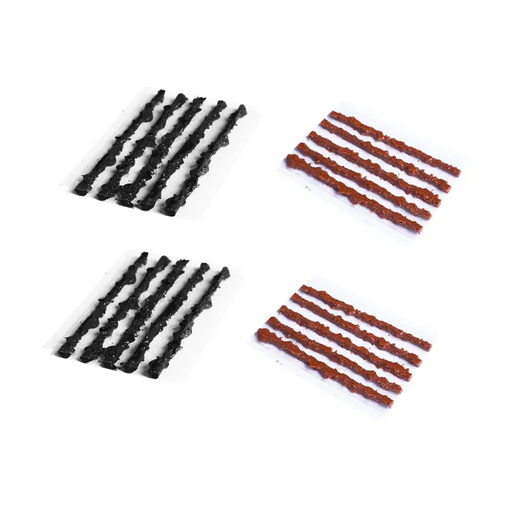 20 pcs 1.5mm Tubeless Tire Repair Kit for Road & Mountain Bikes - 10 Black & 10 Brown Strips