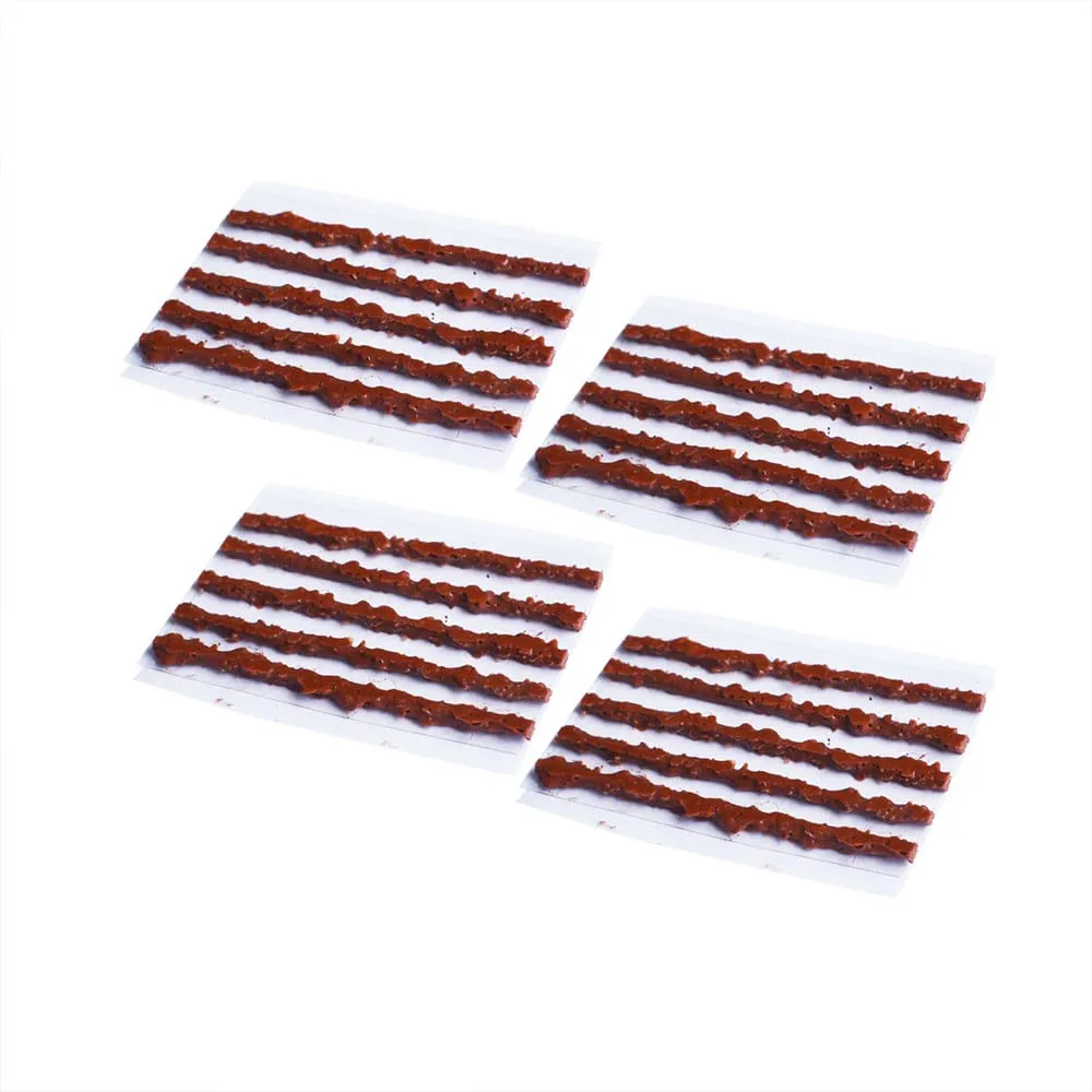 20 pcs Bike Tubeless Tire Repair Kit - 1.5 mm Strips for Emergency Puncture Repair - Brown