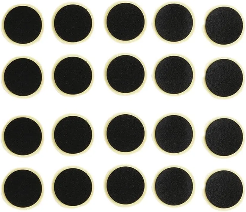 20 Pcs Black Glueless Bike Tire Patch Kit for Road and Mountain Bikes - Inner Tube Repair Patches