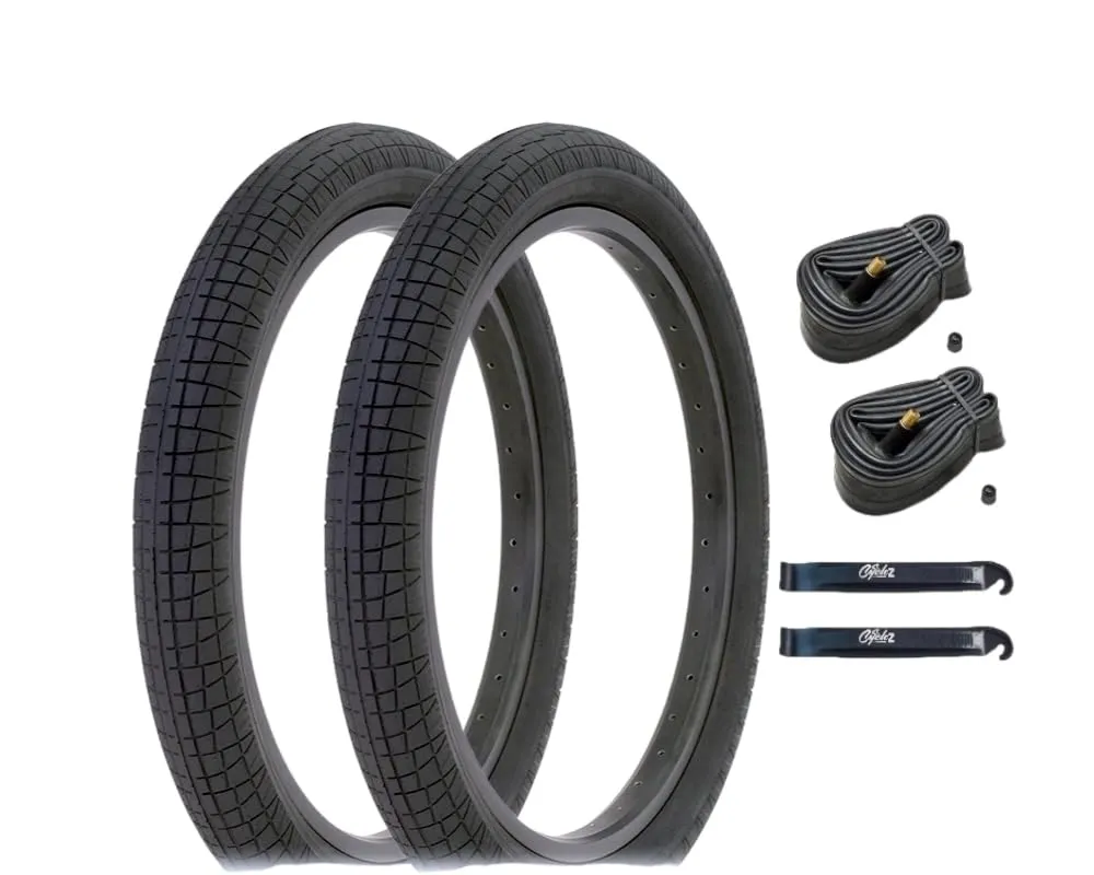 20' x 2.40 Low Profile BMX Tire Kit with Inner Tubes & Tire Levers - High Performance for Racing